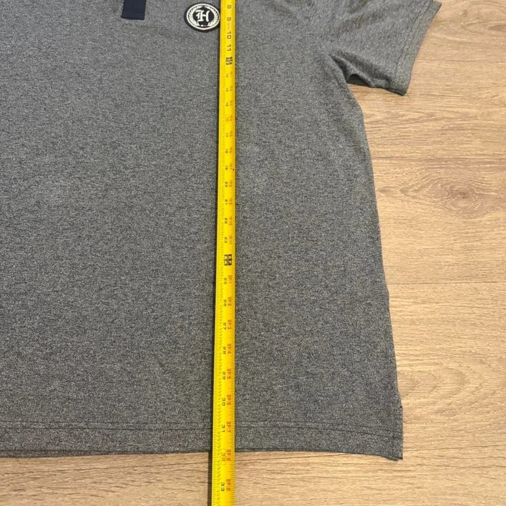 Tommy Hilfiger NWT Men's 3XL Slim Fit Crest Polo Heather Gray Navy Contrast New - Picture 6 of 7